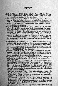 Section of Webster's Dictionary "a" column.